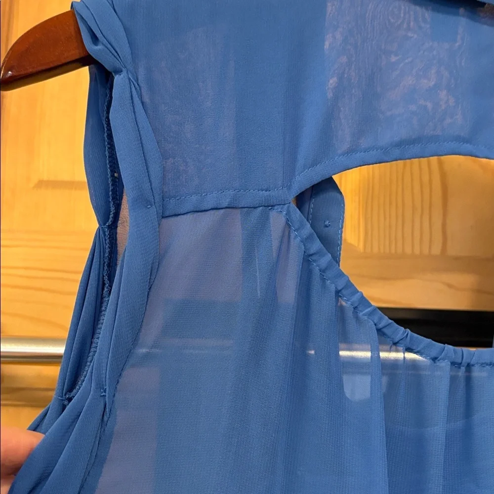 American Eagle Outfitters Sleeveless Pleated Blue Mini Dress Sz S
